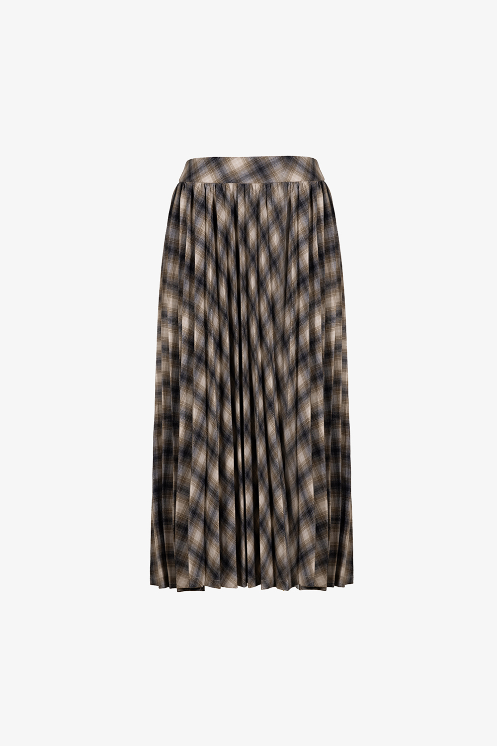 Chân váy xếp ly caro dáng dài midi