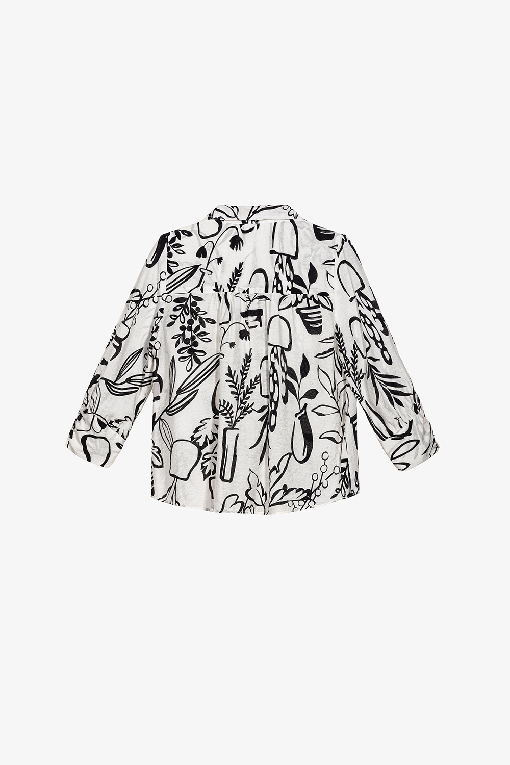 Áo sơ mi công sở trắng họa tiết đen