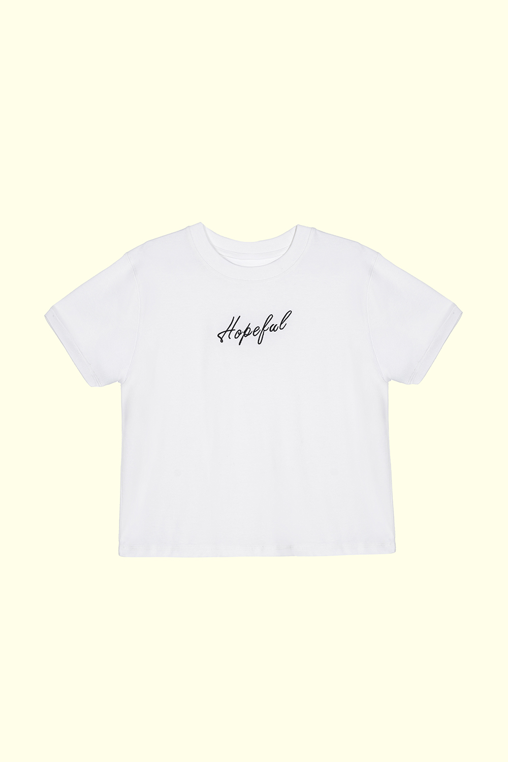 Áo thun cotton nữ thêu chữ đen