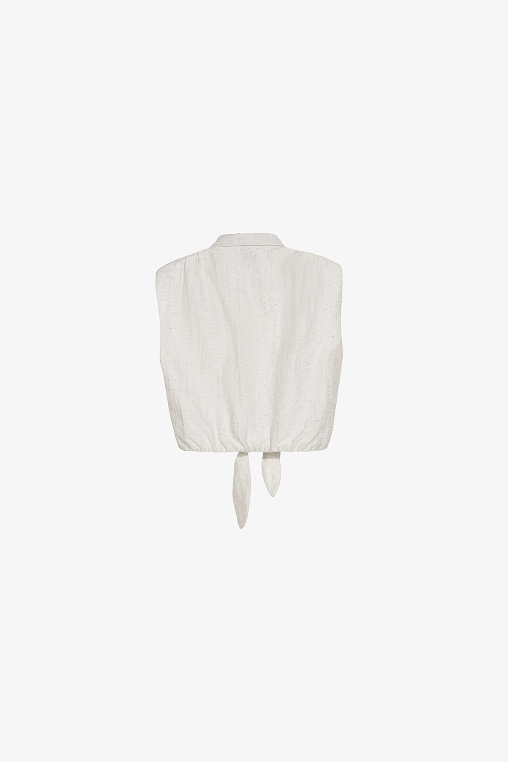 Áo kiểu sơ mi dáng croptop cột nơ