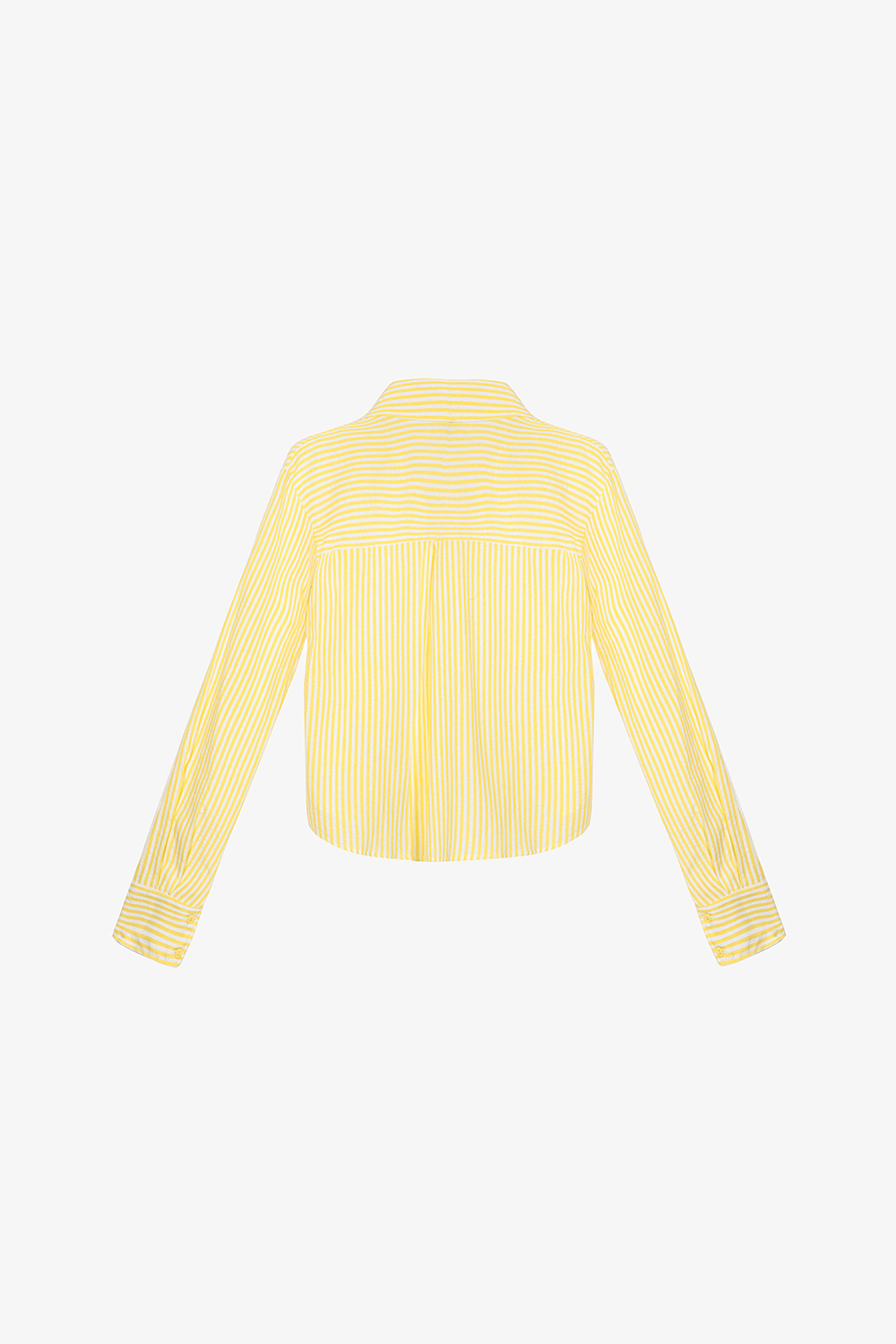 Áo sơ mi nữ kẻ sọc vàng trắng tay dài