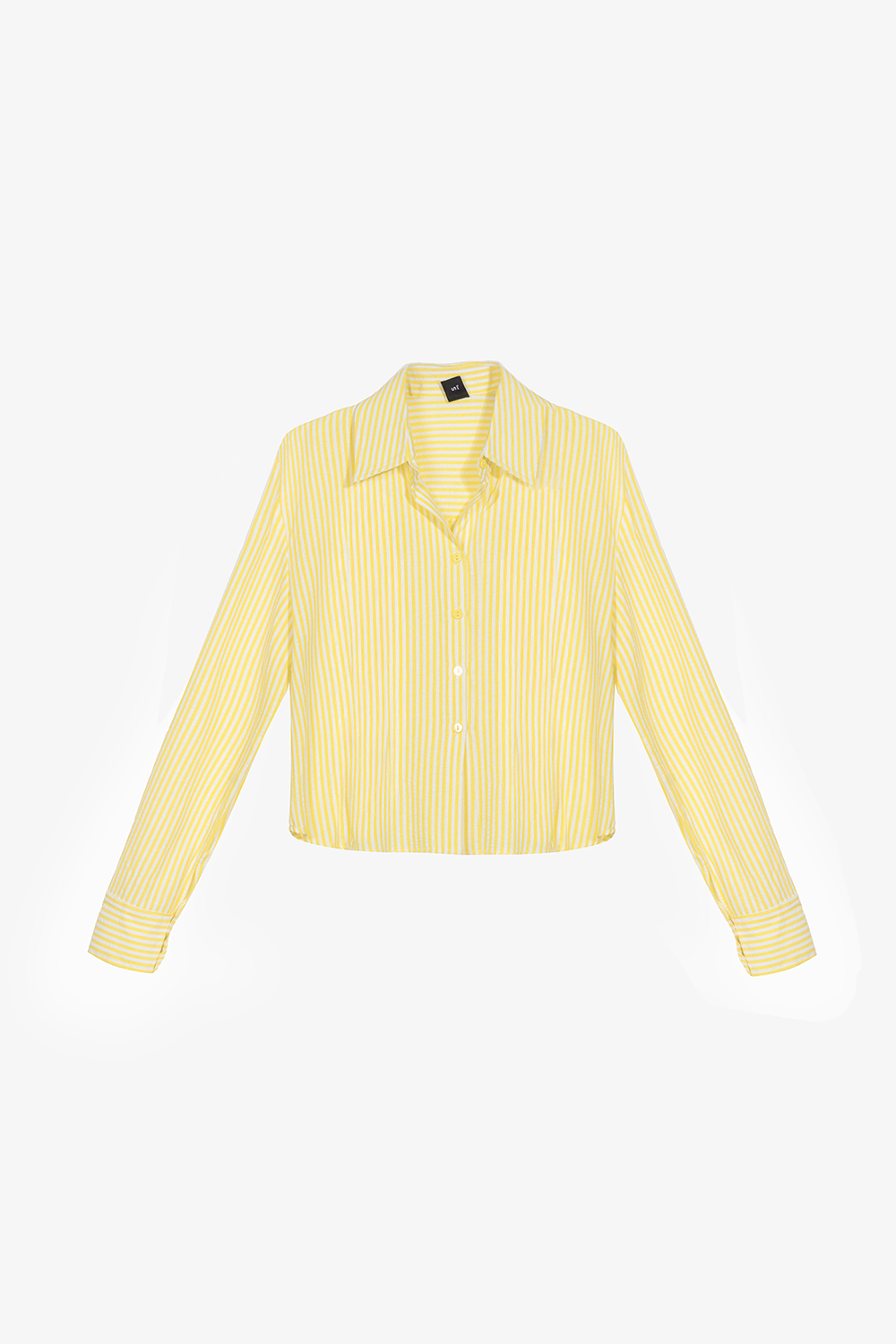 Áo sơ mi nữ kẻ sọc vàng trắng tay dài