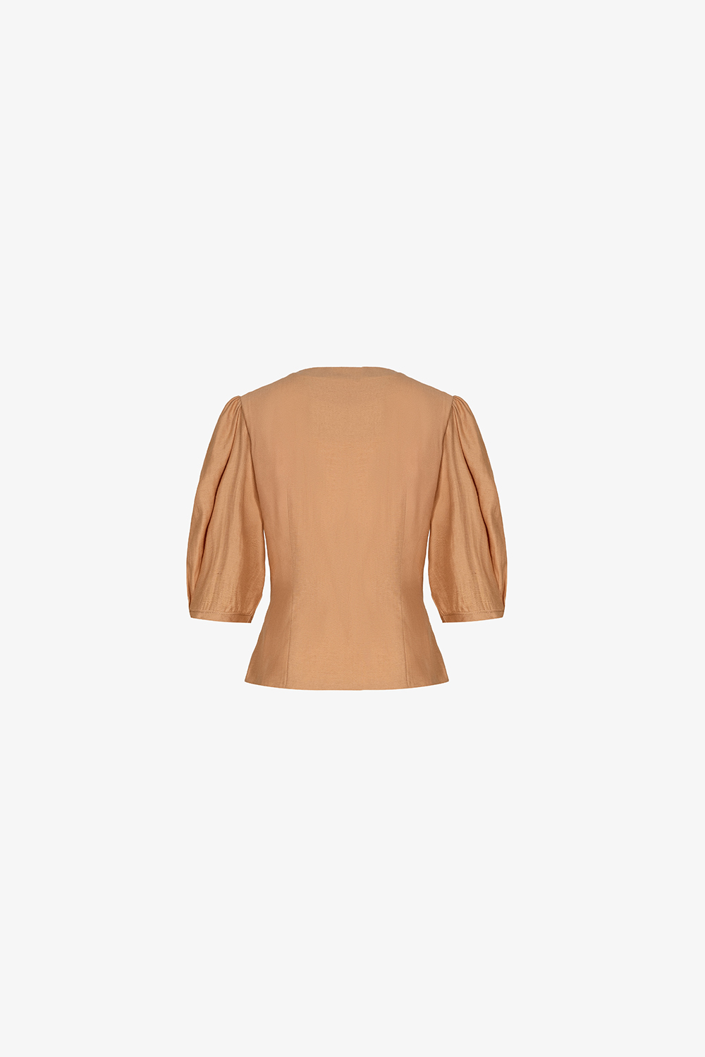 Áo kiểu tay bồng cổ tròn nhấn eo