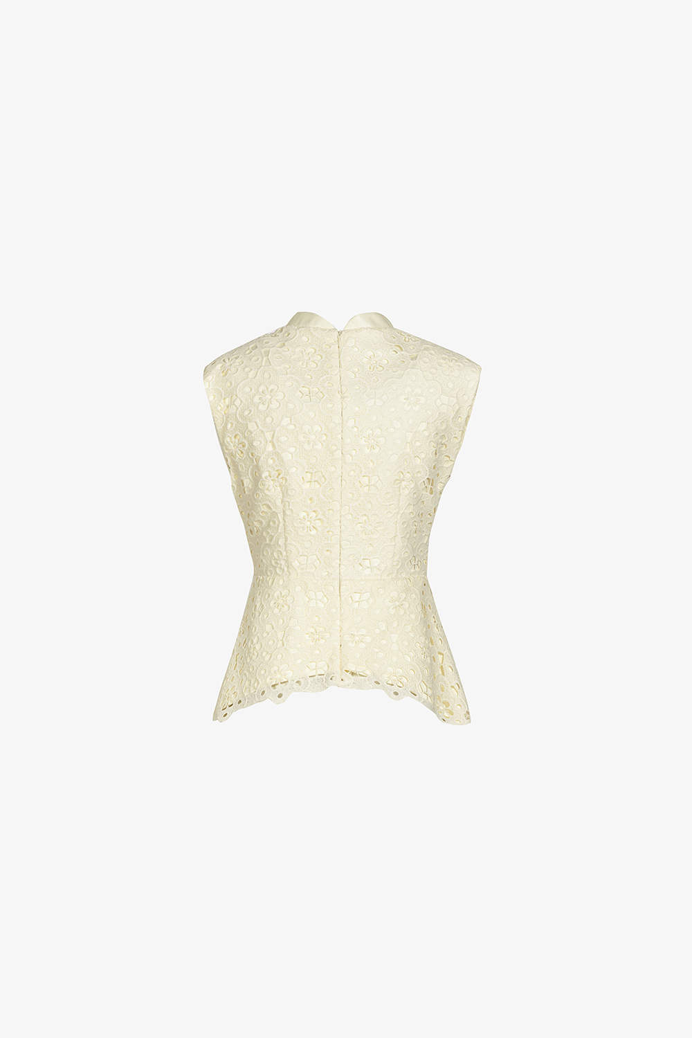 Áo ren kiểu peplum cổ V đính hoa