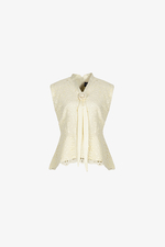 Áo ren kiểu peplum cổ V đính hoa