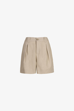 Quần short nữ xếp ly đai bản cài nút