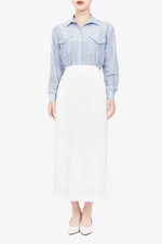 Chân váy trắng suông dáng dài