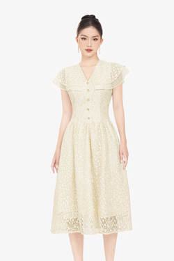 Đầm ren dự tiệc tay cánh tiên