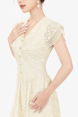 Đầm ren dự tiệc tay cánh tiên