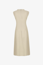 Đầm công sở cổ đan tông tay chờm