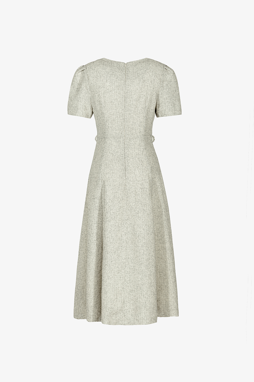 Đầm xòe công sở phối màu xám đen