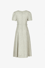 Đầm xòe công sở phối màu xám đen