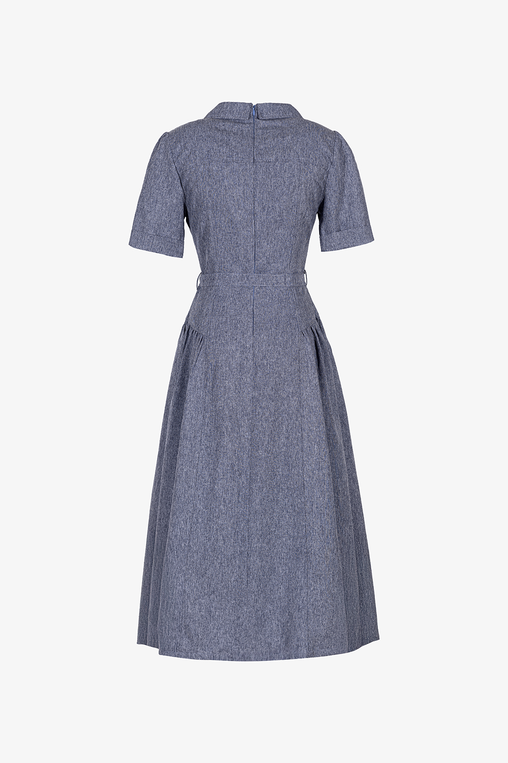 Đầm xòe sơ mi công sở kèm đai eo