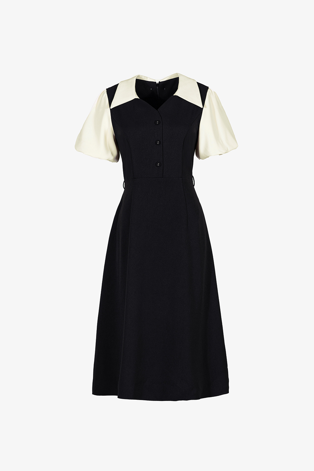 Đầm đen công sở phối màu