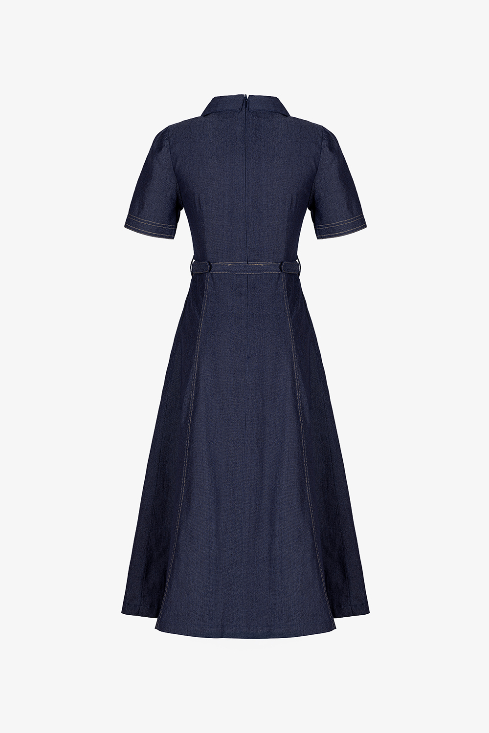 Đầm sơ mi denim dáng xòe chữ A