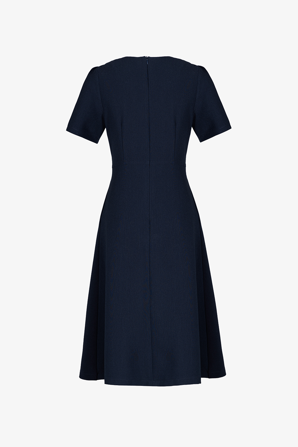 Đầm xòe công sở phối xếp ly một bên