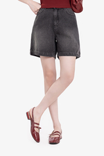 Quần short jean màu xám đen phối túi