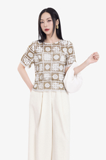 Áo ren kiểu nữ tay ngắn