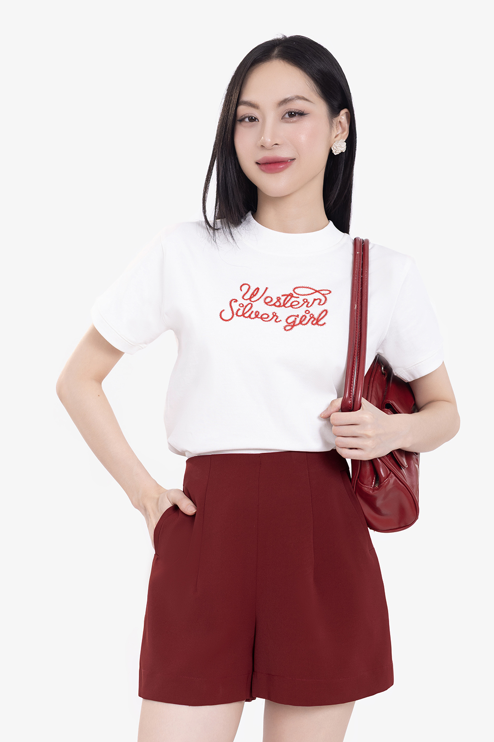 Quần short nữ màu đỏ