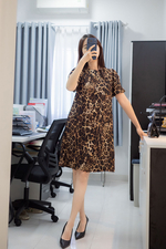 Đầm suông họa tiết beo