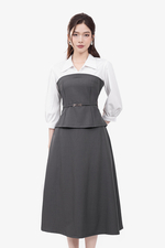 Áo peplum công sở nữ phối tay dài