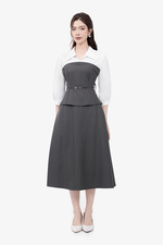 Áo peplum công sở nữ phối tay dài