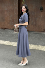 Chân váy công sở dáng chữ A xòe