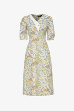 Đầm hoa công sở dáng chữ A tay lỡ