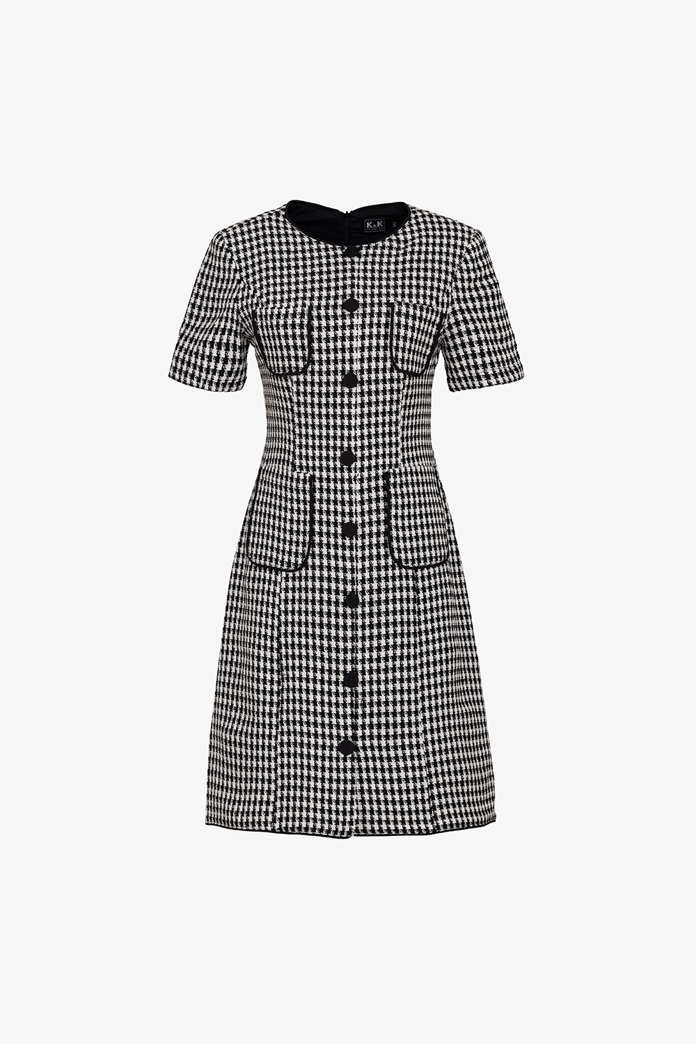 Đầm tweed dáng chữ A phối túi