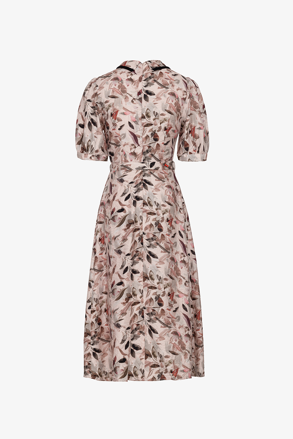 Đầm họa tiết chữ A cổ sơ mi phối nút