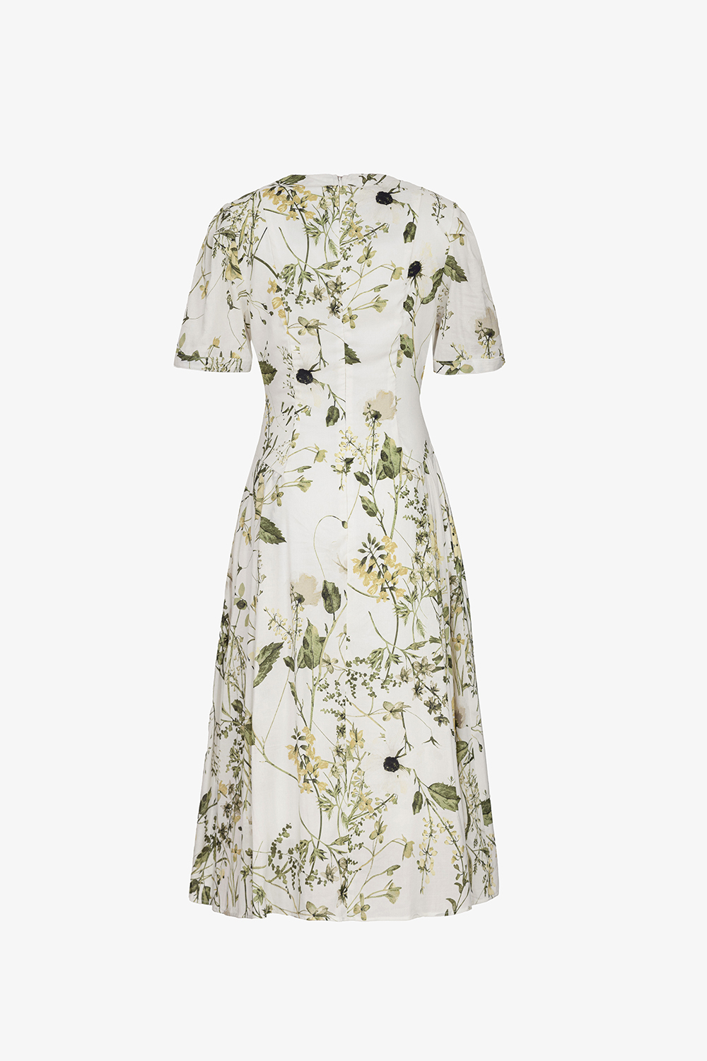 Đầm hoa dáng xoè dài phối nơ