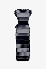 Đầm thun cotton sọc dáng ôm nhấn eo