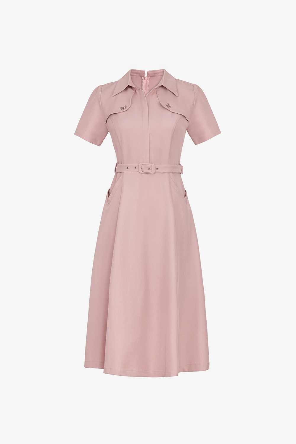 Đầm xòe công sở dáng dài kèm thắt lưng