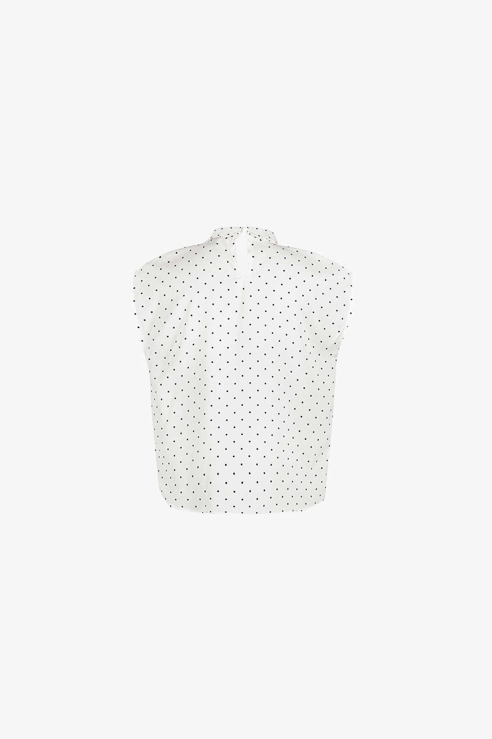 Áo kiểu nữ họa tiết chấm bi nhỏ cổ xoắn