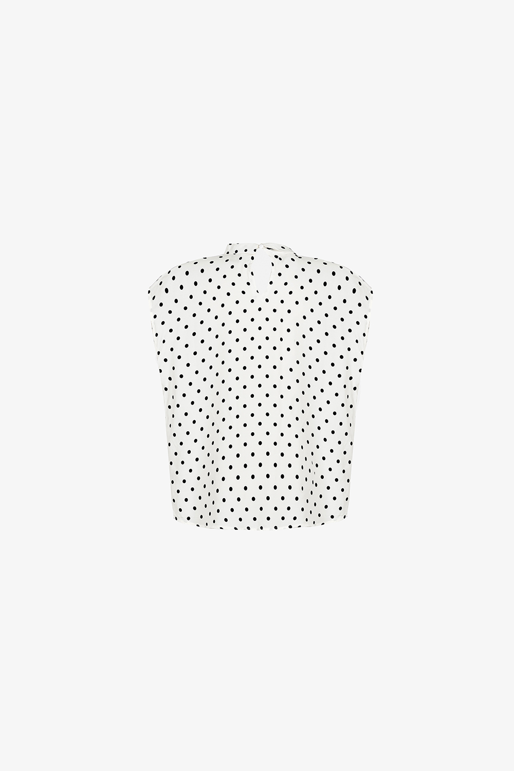 Áo kiểu nữ họa tiết chấm bi lớn cổ xoắn