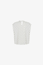 Áo kiểu nữ họa tiết chấm bi lớn cổ xoắn