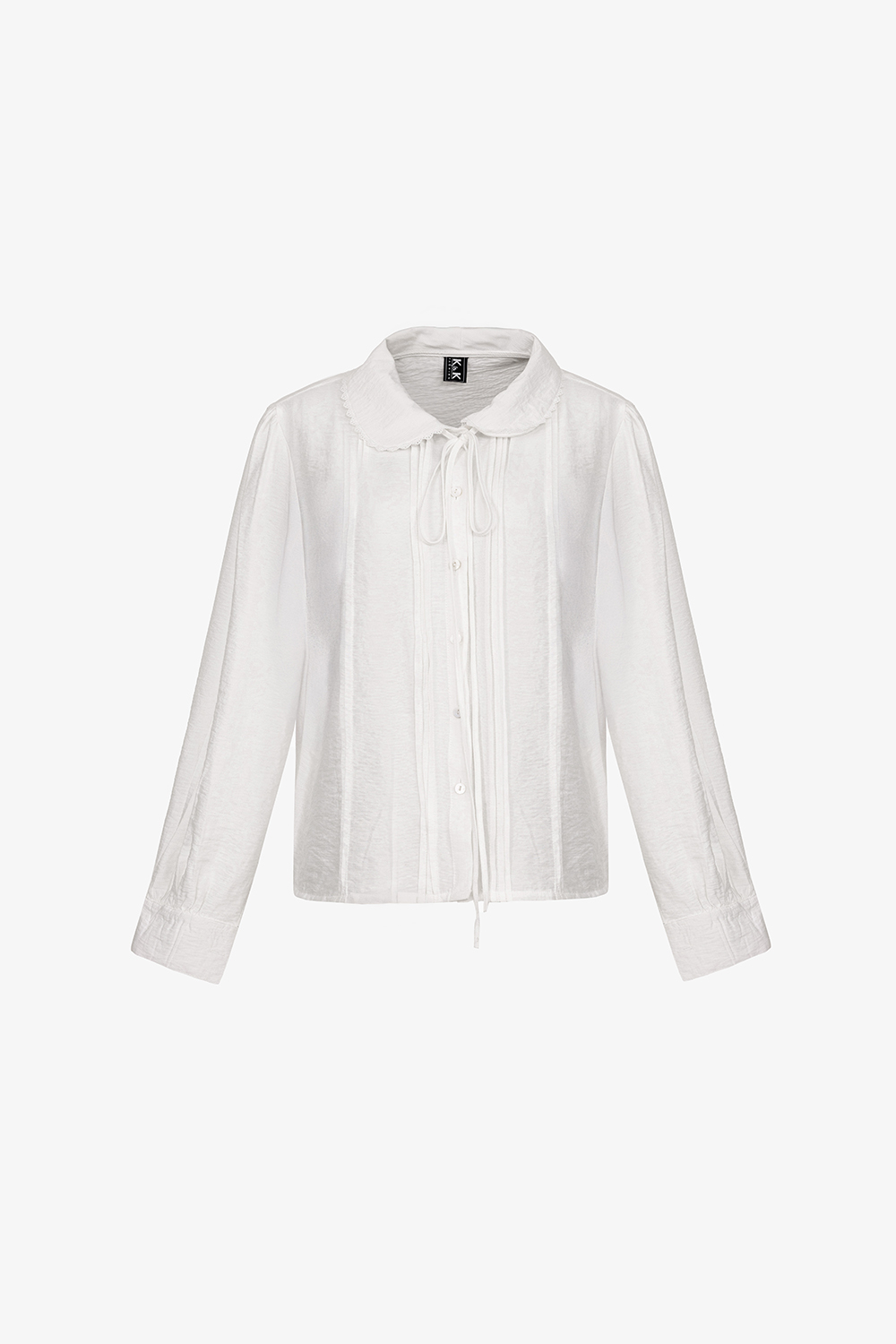 Áo sơ mi trắng cổ sen thắt nơ