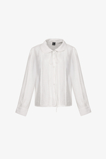 Áo sơ mi trắng cổ sen thắt nơ