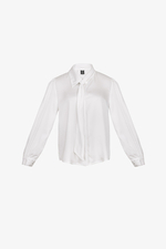 Áo sơ mi trắng tơ xà cừ tay dài