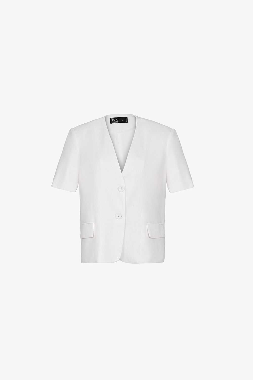 Áo trắng linen dáng suông công sở