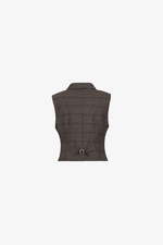 Áo kiểu gile nữ họa tiết caro