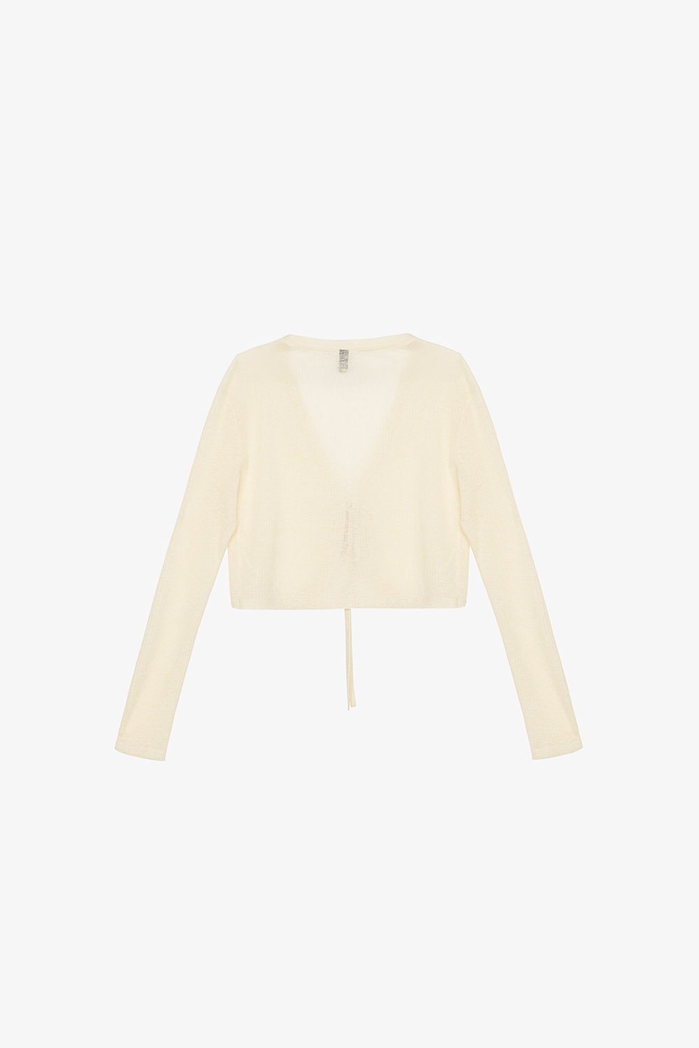 Áo khoác cardigan màu kem buộc dây eo