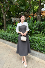 Áo peplum công sở nữ phối tay dài