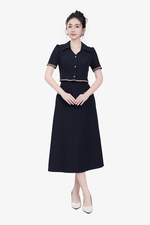 Áo kiểu nữ phối viền dáng ngắn