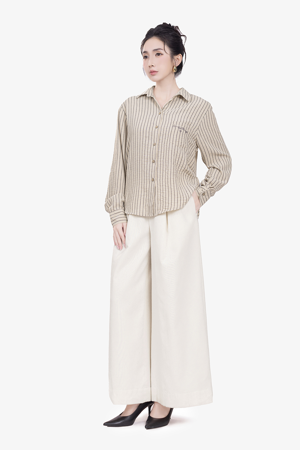 Áo sơ mi nữ công sở họa tiết kẻ sọc