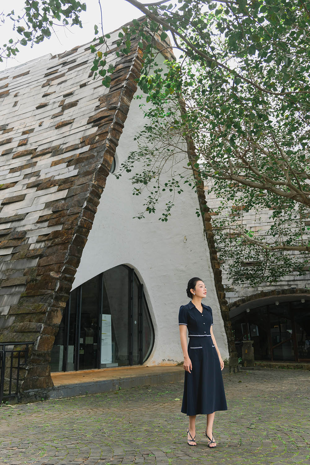 Chân váy dài dáng xòe túi phối viền CV10-27