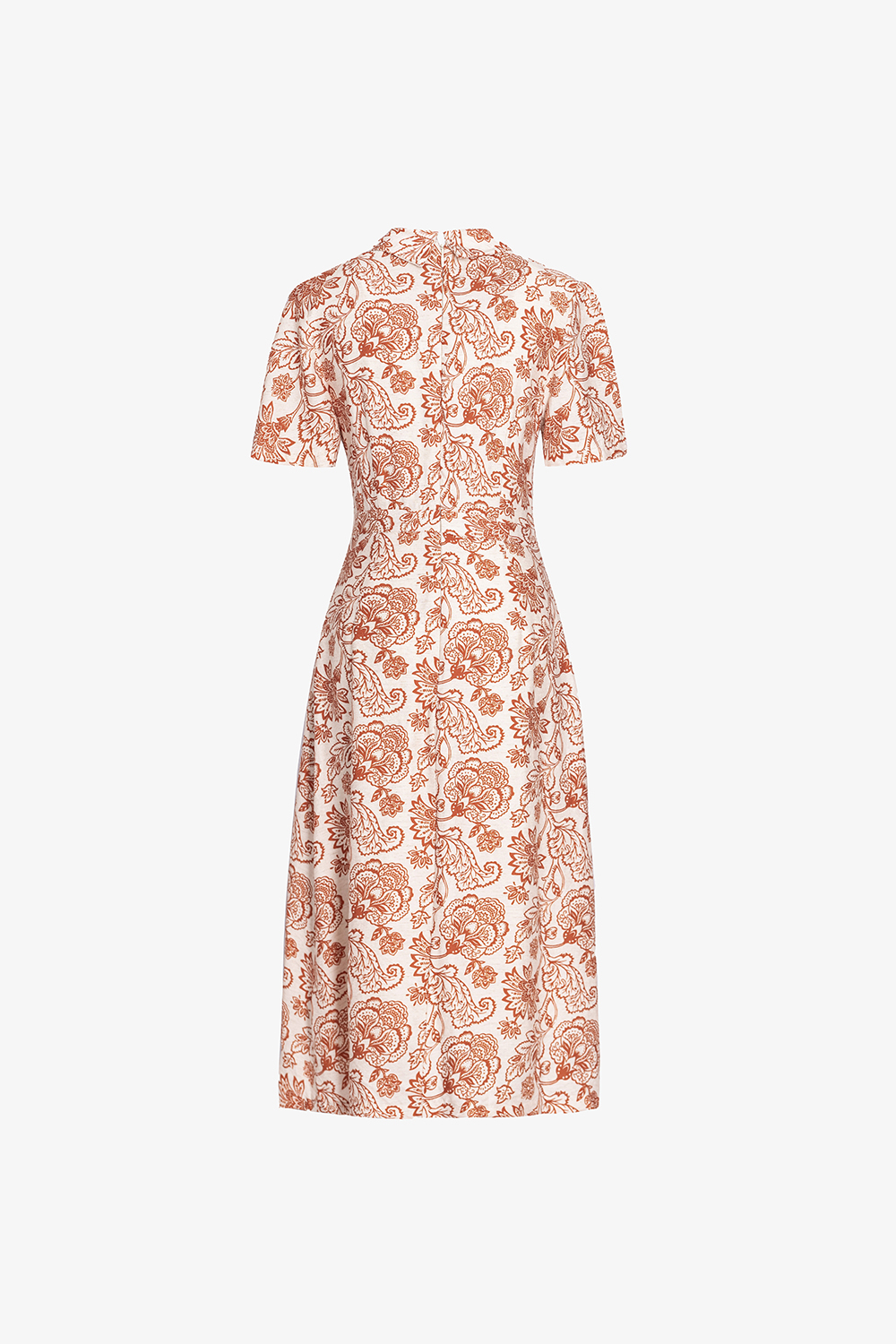 Đầm họa tiết dáng chữ A cổ thắt nơ