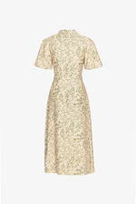 Đầm hoa nhí dáng xòe dài phối thắt lưng