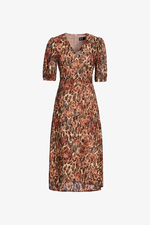 Đầm ren hoa chữ A cổ V tay lỡ