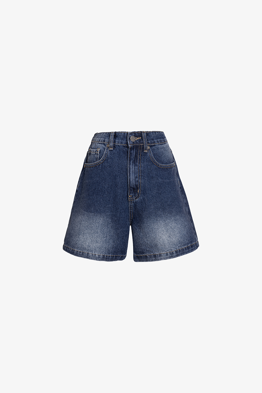 Quần short jean ống rộng màu xanh
